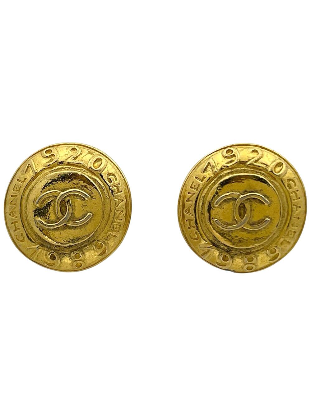 Chanel Cc Logo Round Clip-On Earrings #351518C61B
